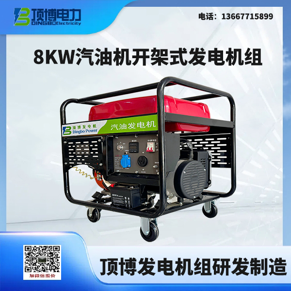 8KW汽油機(jī)開架式發(fā)電機(jī)組